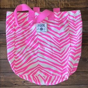 Pink Victoria’s Secret pink zebra tote bag